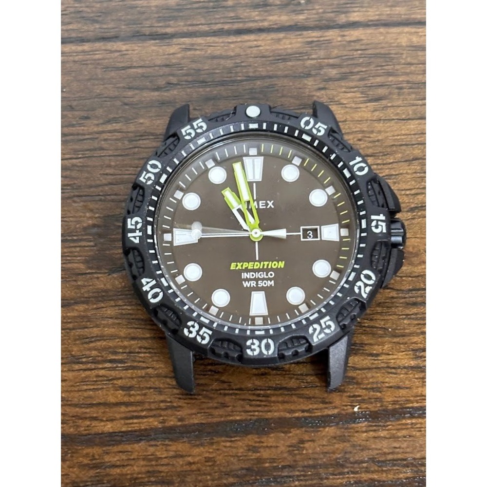 Timex Expedition Indiglo Brown Dial Black Case Watch Head TW4B25400 22mm Lug